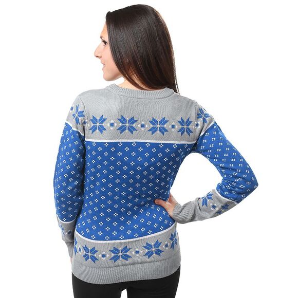 Detroit Lions Big Logo Women's V-Neck Ugly Sweater - Picture 2 of 3